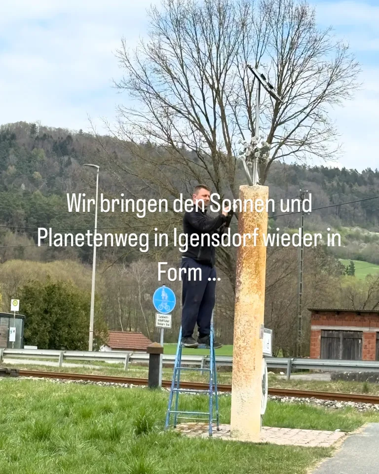Sonnen & Planetenweg Skulpturen in Igensdorf werden gereinigt – Bild 3